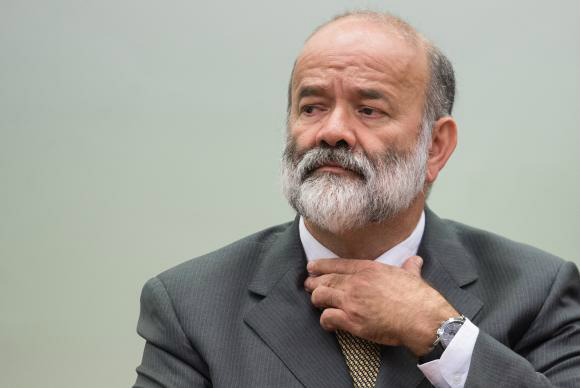 O tesoureiro do PT, João Vaccari Neto, durante depoimento na CPI da Petrobras, na Câmara dos Deputados (Marcelo Camargo/Agência Brasil)
