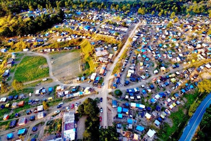 O acampamento Marielle Vive, do MST, em Valinhos, onde três pessoas foram atropeladas na manhã desta quinta-feira, 18 (MST/Reprodução)