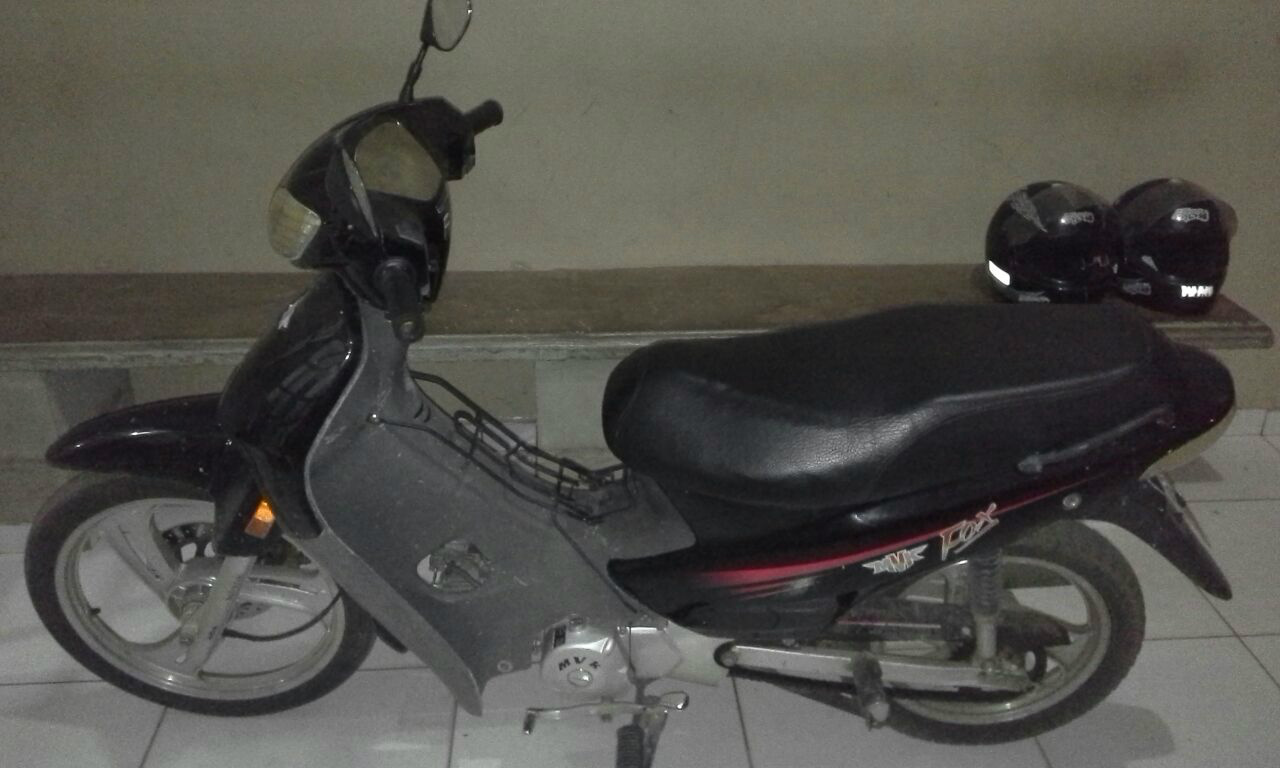 Moto apreendida. Foto: Rádio Caçula