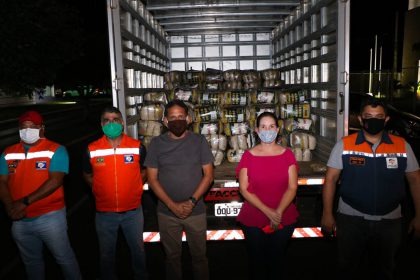 Prefeitura de Três Lagoas recebe 600 cestas básicas para ajudar as famílias em situação de vulnerabilidade. Foto: Prefeitura TL