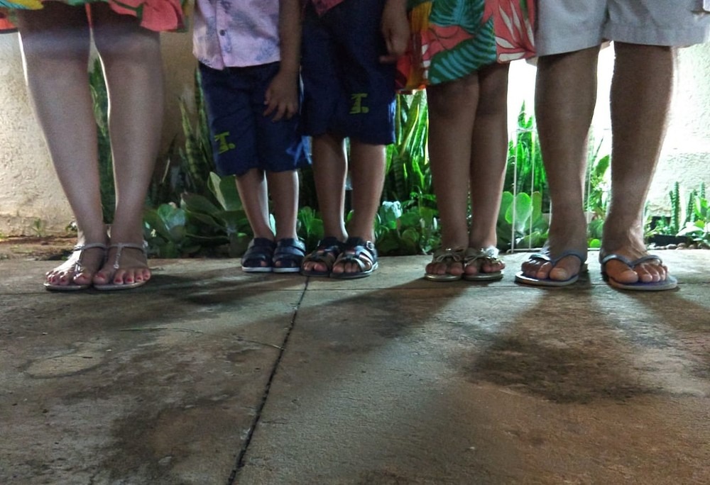 Até então, as fotos eram mais ou menos assim: sem os rostos — Foto: Priscila Vieira/Arquivo Pessoal