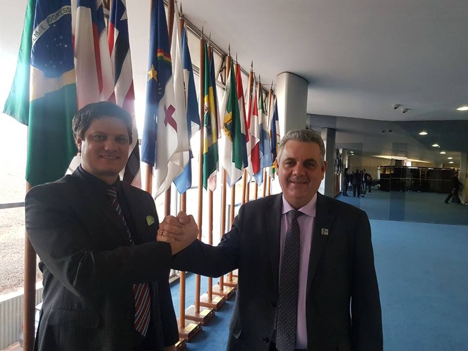 Presidente da Câmara, André Bittencourt ao lado do prefeito ângelo Guerreiro 