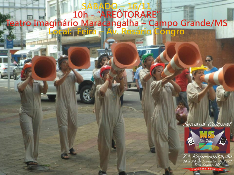 Foto da Apresentação do espetáculo “Areôtorare” do Grupo “Teatro Imaginário Maracangalha”