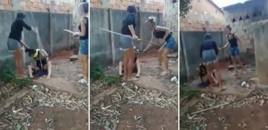 Cenas do vídeo que as adolescentes gravaram machucando a vizinha de 14 anos