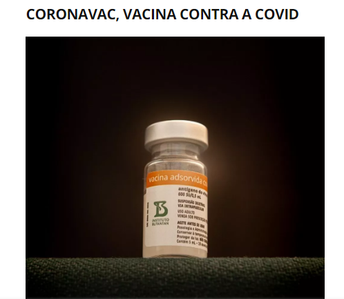Frasco da CoronaVac, vacina contra o coronavírus produzida pelo Instituto Butantan — Foto: Divulgação/Butantan