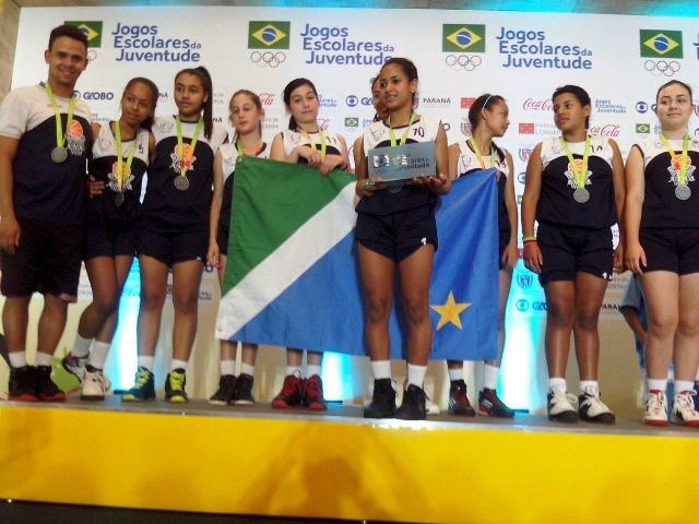 Meninas de Nova Andradina conquistaram a medalha de prata. (Foto:Divulgação/Fundesporte)