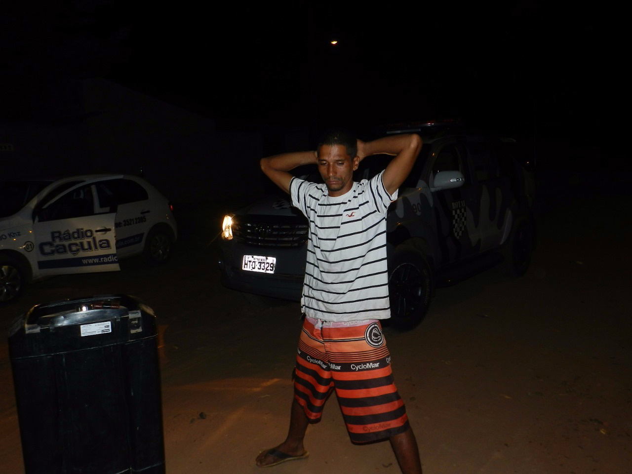 Velho conhecido no meio policial (Foto Rádio Caçula)