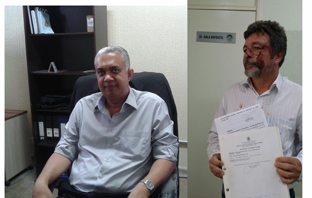 Delegado da 1°DP de Três Lagoas e Ruvoney Otero advogado.  Foto: Reprodução