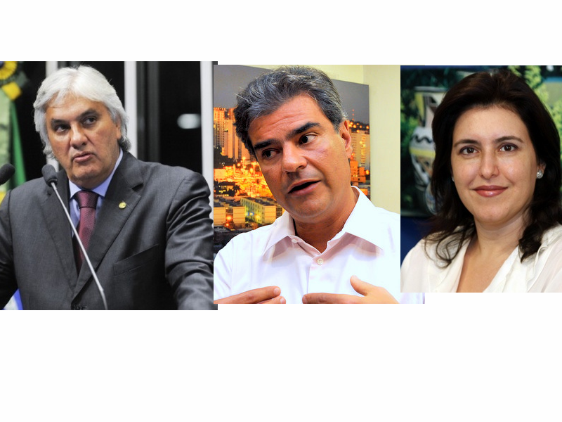 Delcidio do Amaral (PT), Nelsinho Trad (PMDB) e Simone Tebet(PMDB)