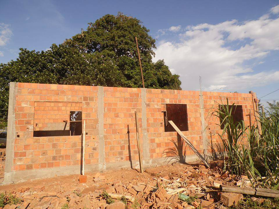 Depois de oito dias de trabalho a obra está quase pronta, faltando apenas o madeiramento para cobrir.Foto: Arquivo/Facebook
