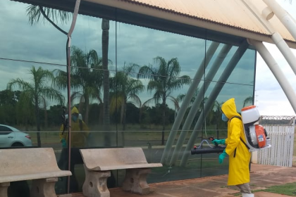 Covid-19: O Aeroporto Municipal de Três Lagoas passou por uma sanitização completa. Foto: Assessoria de Comunicação da Prefeitura de TL