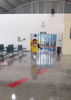 Covid-19: O Aeroporto Municipal de Três Lagoas passou por uma sanitização completa. Foto: Assessoria de Comunicação da Prefeitura de TL