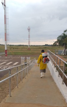 Covid-19: O Aeroporto Municipal de Três Lagoas passou por uma sanitização completa. Foto: Assessoria de Comunicação da Prefeitura de TL