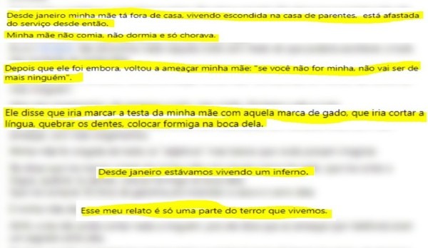 Parte do desabafo da filha da vítima nas redes sociais — Foto: Redes sociais