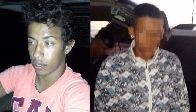 Gabriel Fernando Quintino da Silva,19 anos e Adoslecente de 17 anos assaltantes do Salão de Beleza.Foto: Rádio Caçula