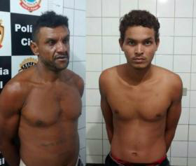 Foto: Edição de NotíciasMarcos e Kelvin tentaram fugir a pé após atear fogo em veículo, mas foram presos