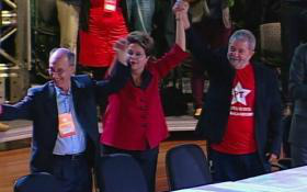 Foto: ReproduçãoA presidente Dilma Rousseff e o ex-presidente Lula no encontro do PT