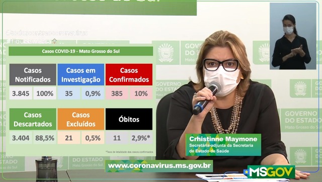 Atualização do boletim epidemiológico de MS realizado por transmissão online nesta segunda (11). Foto: Facebook/SES