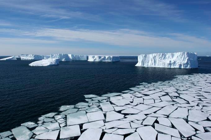 O Mar de Ross, na Antártida, onde o satélite medirá as informações sobre as geleiras