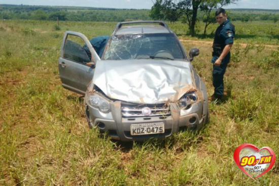 O chamado indicava capotamento de um veículo na Rodovia MS 340.// Foto: Rodrigo dos Santos/Rádio90FM
