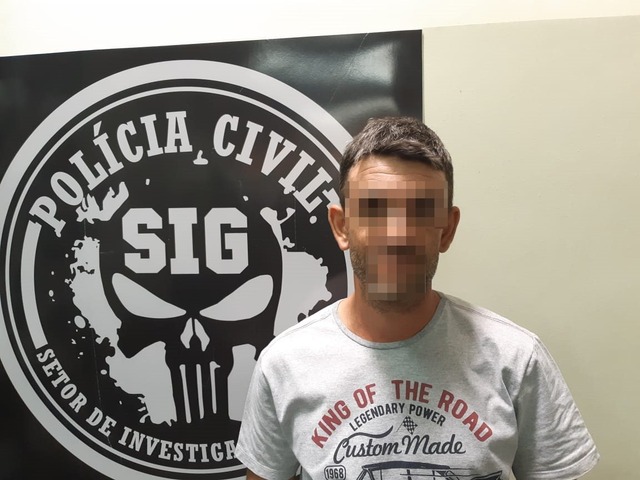 Homem (38) preso pelo S.I.G. de Três Lagoas no bairro Vila Verde. Foto: SIG/TL