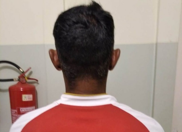 Suspeito preso por policiais durante patrulhamento preventivo em Brasilândia (MS). Foto: 2º BPM