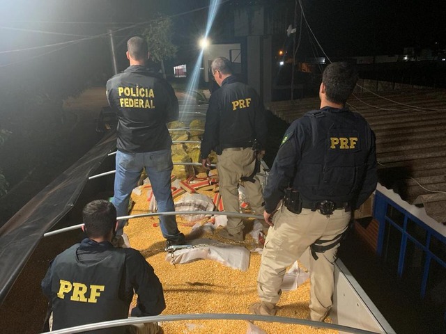 Droga estava escondida em carga de milho. Foto: Divulgação