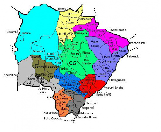 Mapa de MS. imagem: Iagro.