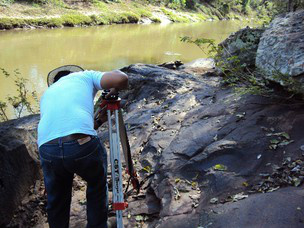 Técnicos do Patrimônio da União fazemlevantamento no local (Foto: Divulgação/SPU-MS)