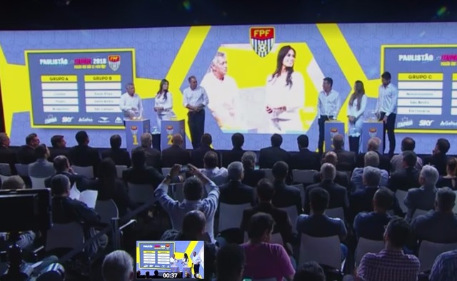 Evento contou com representantes dos 16 clubes participantes (Reprodução / TV Globo)