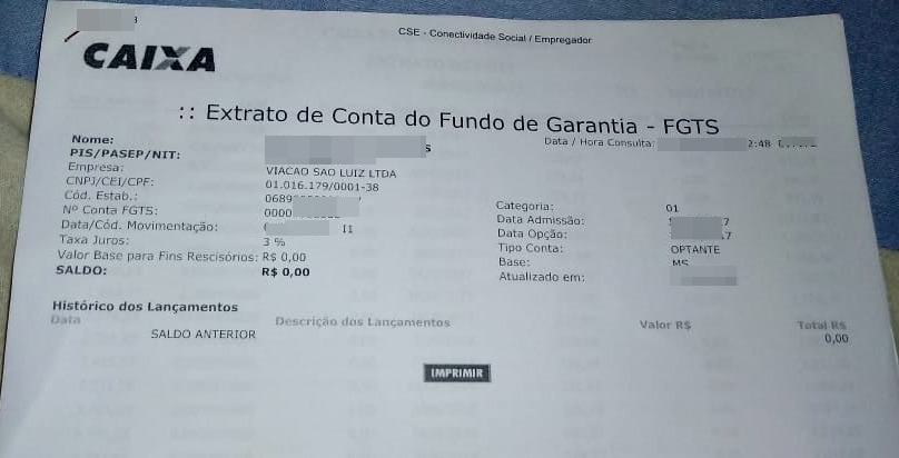 FGTS não tem sido quitado pela empresa.