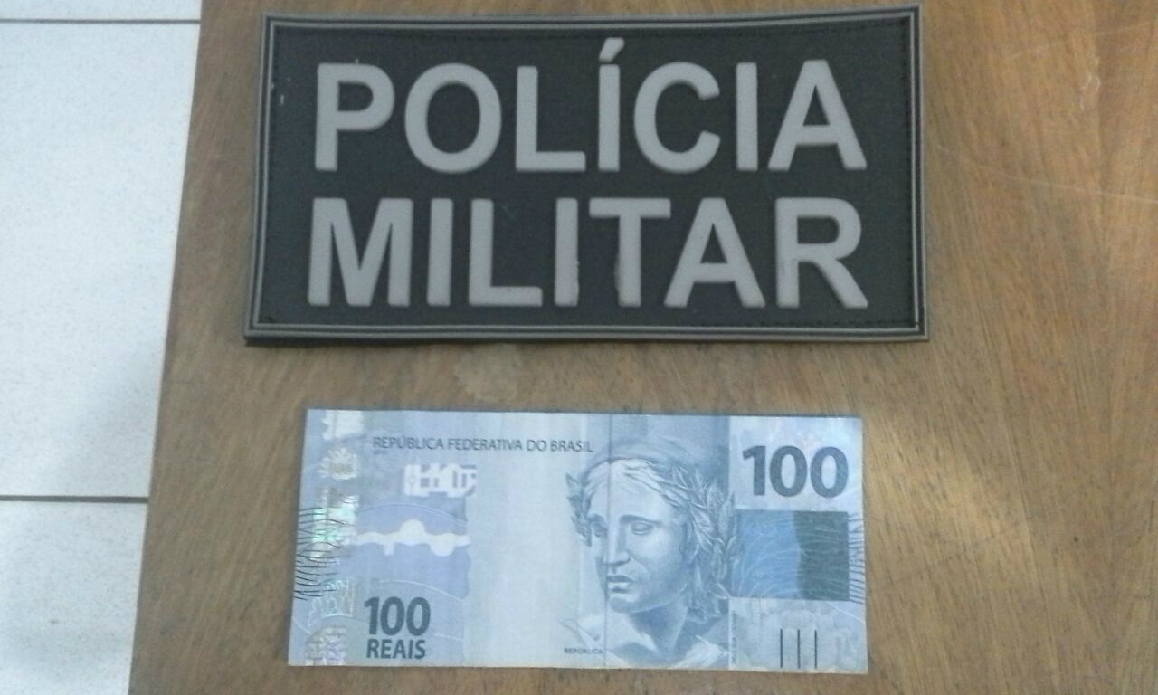 Nota apreendida pela Polícia Militar. Foto: Rádio Caçula