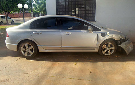 Honda Civic foi recuperado depois da perseguição