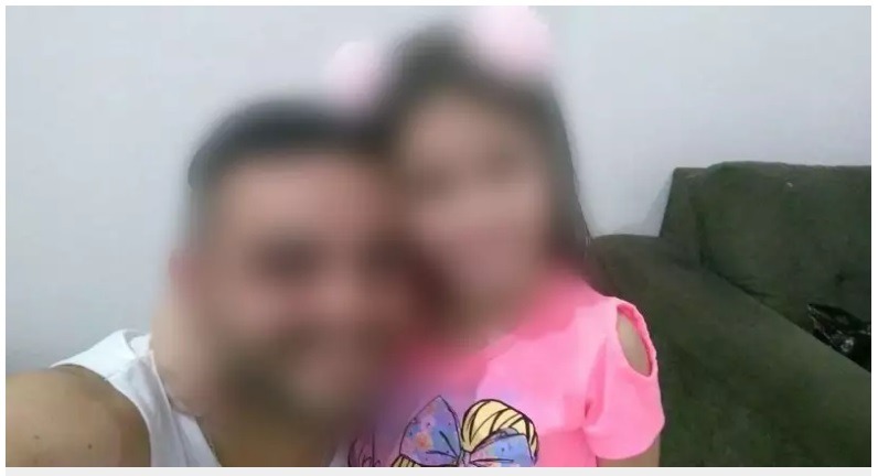 Criança e o pai que veio até MS para buscá-la. (Foto: Arquivo Pessoal) 