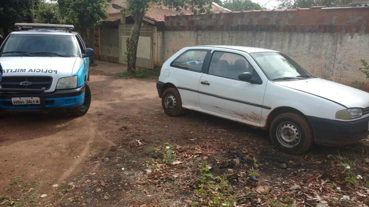 O veículo Gol foi recuperado horas após o furto. Foto: Divulgação Whatsapp