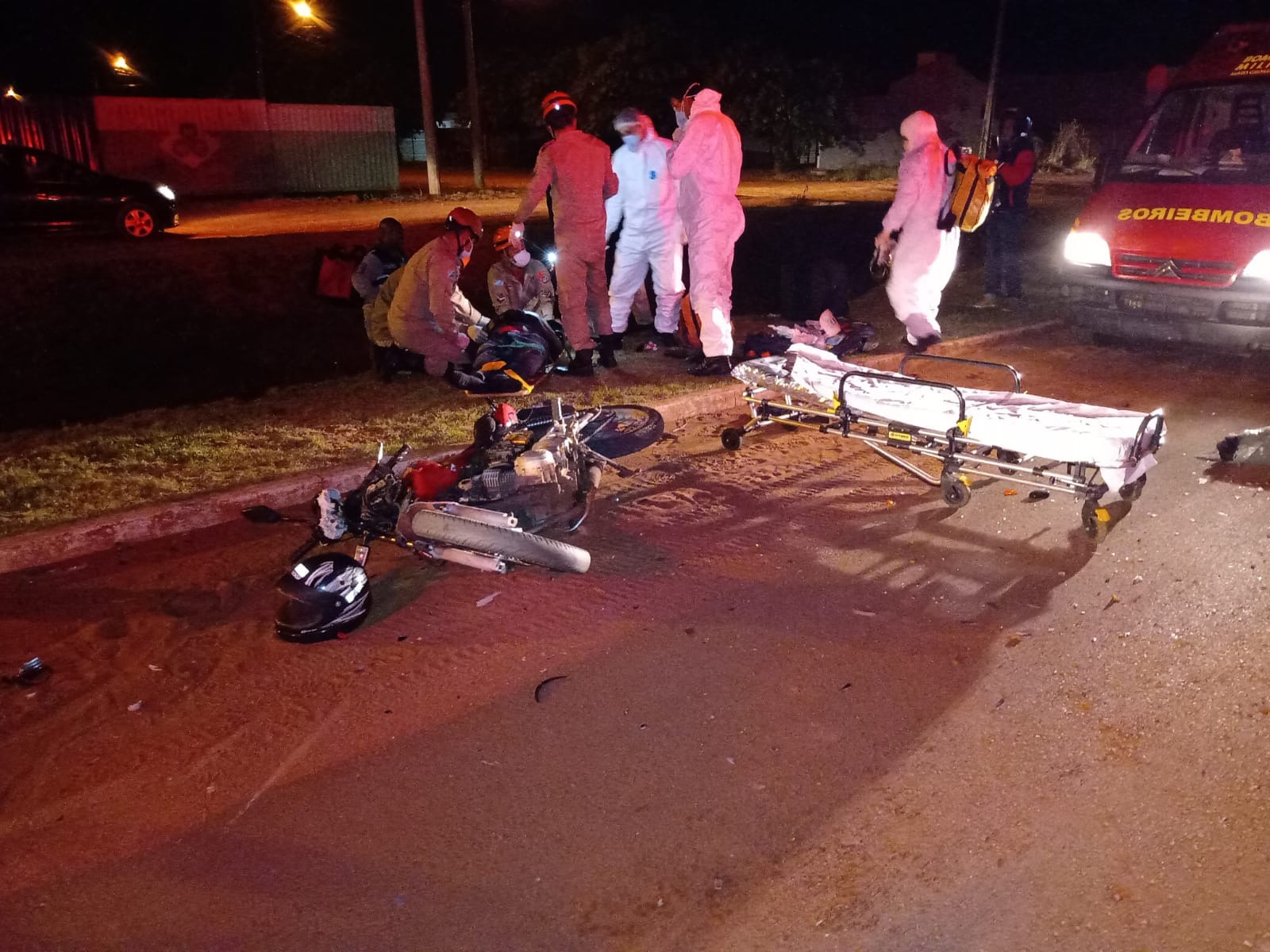 Camionete colide com moto e foge sem prestar socorro em Três Lagoas. Foto: Polícia Militar