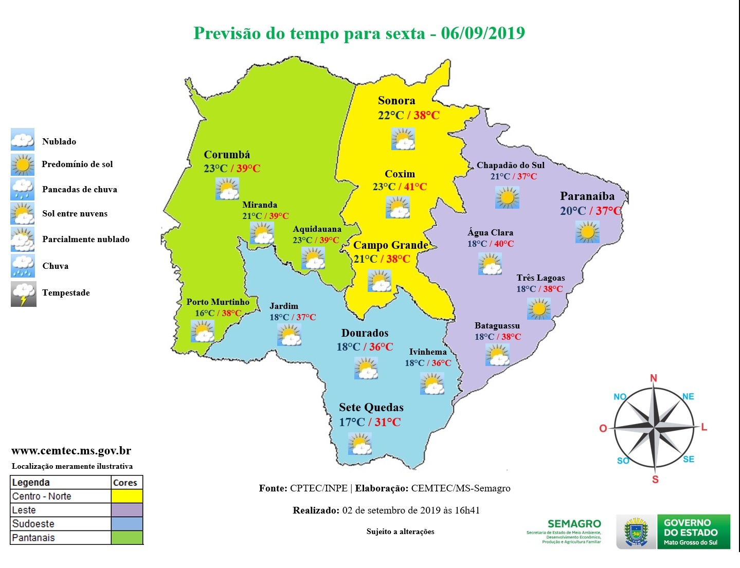 A previsão está sujeita a variações. Foto: INPE/CPTEC