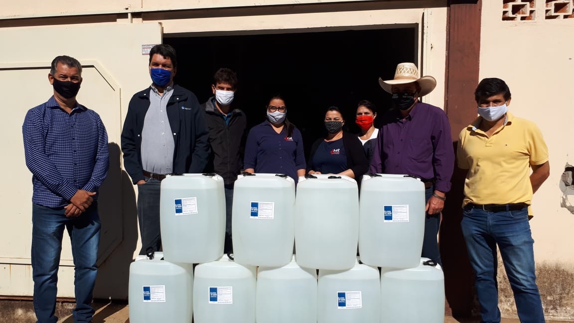 CTG em parceria com o Senai entregam 6 mil litros de álcool 70% para a Prefeitura de Três Lagoas. Foto: Asscom