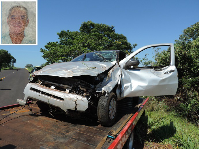 Foto: Jornal da NovaAlcides Domingos da Silva (no detalhe) morreu no local do acidente