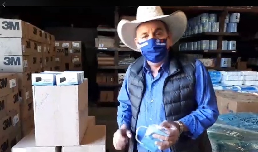 Empresa entrega uma nova remessa de máscaras à Três Lagoas. Foto: Reprodução