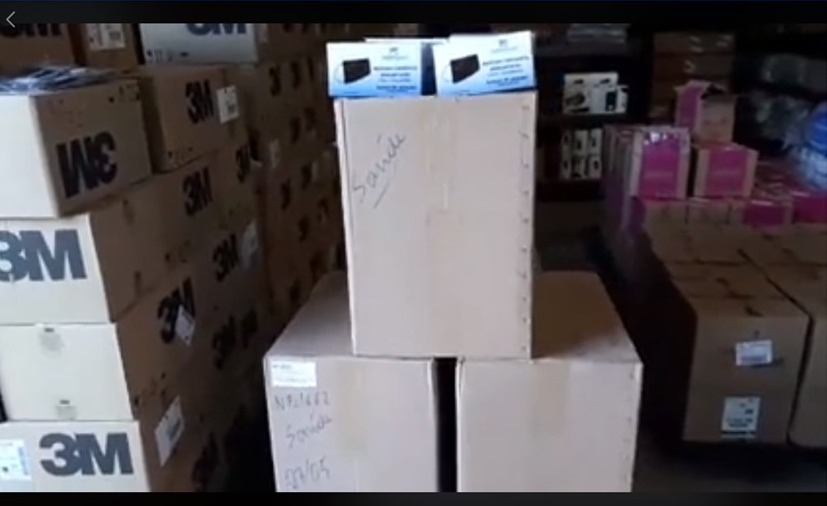 Empresa entrega uma nova remessa de máscaras à Três Lagoas. Foto: Reprodução