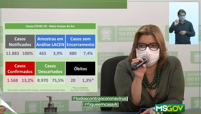 Divulgação do Boletim Epidemiológico do Estado de Ms. Foto: Facebook/SES