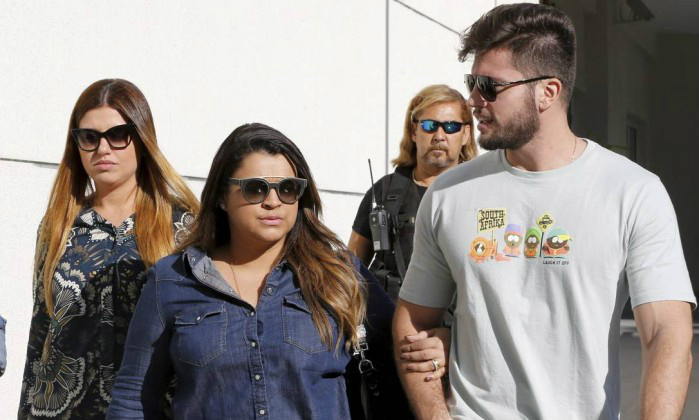 Preta esteve na Delegacia de Repressão aos Crimes de Informatica (DRCI) onde prestou queixa por cerca de uma hora - Domingos Peixoto / Agência O Globo