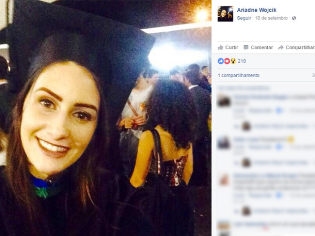 Ariadne postou mensagem em rede social denunciando assédio (Foto: Reprodução/Facebook)