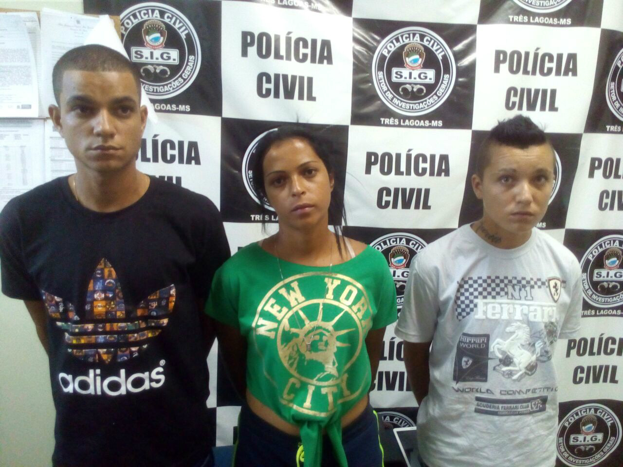 Bruno, Daniela, e Diulia. Foto: Rádio Caçula.