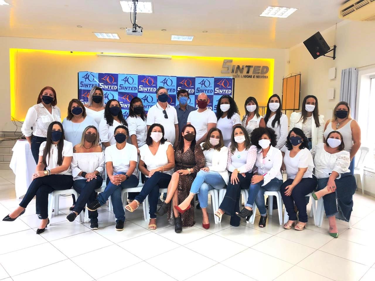 Na manhã de hoje (8), aconteceu a cerimônia de posse da chapa eleita “SINTED Nossa Força, Nossa Voz!”, para a Diretoria Triênio 2020-2023. Foto: Assessoria Sinted.