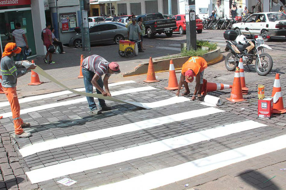 Foto: Divulgação/Prefeitura de CorumbáColocação do material foi iniciado ontem na região central da cidade