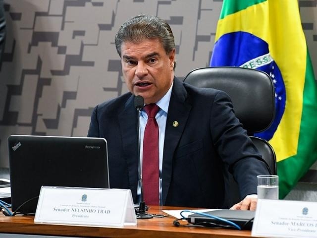 Senador Nelsinho Trad (PSD) durante reunião da Comissão de Relações Exteriores do Senado - Foto: Marcos Oliveira/Agência Senado