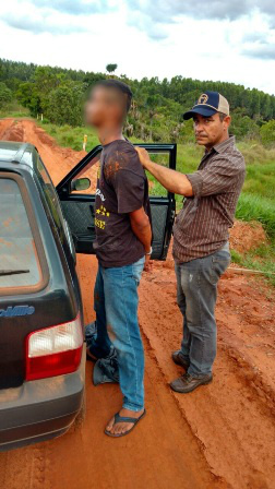 O foragido foi preso na zona rural de Três Lagoas. Foto: Whatsapp Divulgação