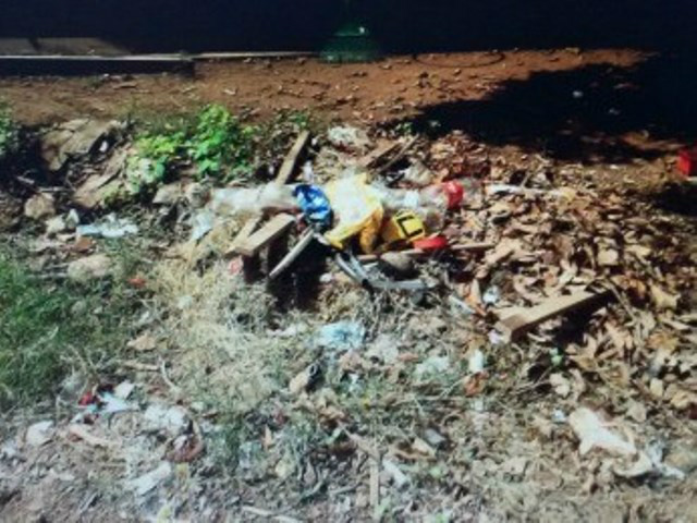 Terreno da casa onde vivem mãe e filha tinha recipientesque acumulam água. (Foto: Divulgação/Vigilância Sanitária)